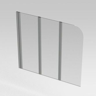 NEMO Start Pannello badwand 3delig 150x140cm helder glas aluminium gepolijst omkeerbaar