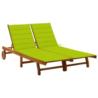 vidaXL Vidaxl - Tumbona De Jard&iacute;n 2 Personas Y Cojines Madera Maciza De Acacia