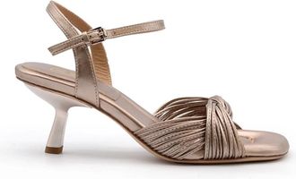 Ash Bruine Gevlochten Metalen Sandalen - Dames - Sandalen met hakken - Bruin - 40 EU - Leer - Schoenen