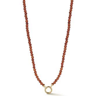 Ember Fine Jewelry 14K Gold Beaded Clasp Necklace in Gold/red at Nordstrom Rack