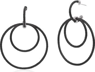 Alór Triple Drop Hoop Earring In Black