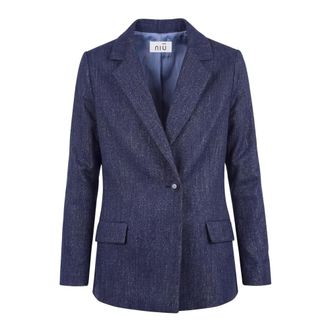 Ni&ugrave; Niu, Dames, Jassen, Blauw, Maat: S Denim