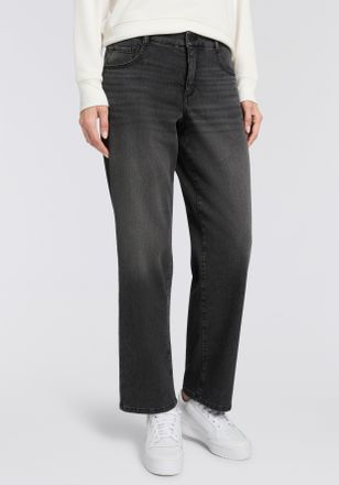 MAC Broeken Straight-Jeans MAC GRACIA, Damen, Gr. 34, L&auml;nge 32, grau basic, Denim/Jeans, Obermaterial: 77% Baumwolle, 10% Polyester, 10% Viskose, 3% Elasthan, uni