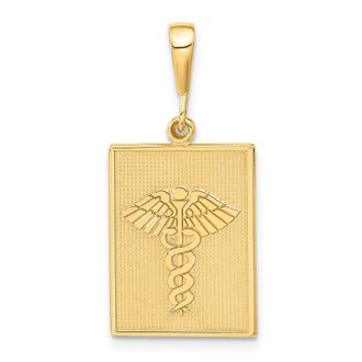 Diamond2Deal 14k Yellow Gold Caduceus Pendant