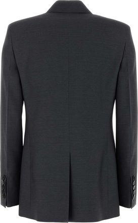 Gucci Womens Double-Breasted Wool Blazer Gray Blazers