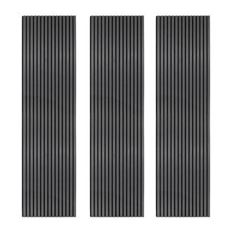 MonsterShop Acoustic Slat Wall Panels x 3 - Anthracite Grey