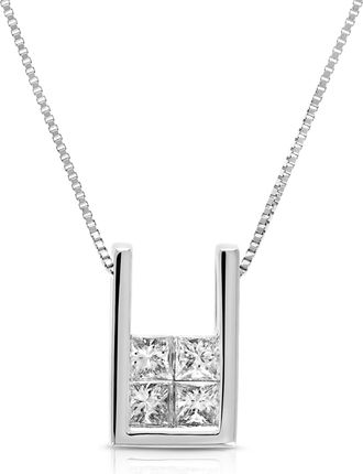 Vir Jewels 1/2 cttw Princess Cut Diamond Pendant Necklace 14K White Gold with 18 Inch Chain