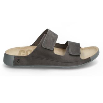 Ecco Ecco 2nd Cozmo Leather Mens Slides Sandals - Steel - Size:UK 10.5-11