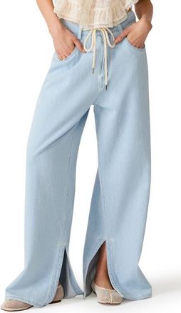 Steve Madden Maycen Drawstring Jeans in Faded Blue at Nordstrom, Size 25