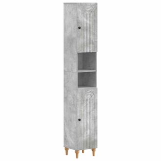 vidaXL Armario De Ba&ntilde;o Con Estante Abierto Alkmaar Gris Hormig&oacute;n Vidaxl