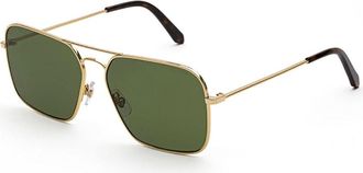 Retro Superfuture IGGY 2.0 GREEN PRI Mens Sunglasses Gold Size 58