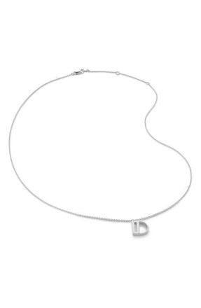 Monica Vinader Initial Pendant Necklace in Sterling Silver - D at Nordstrom