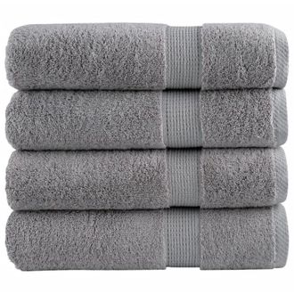 vidaXL Toallas De Ducha Solund 4 Unidades Gris 70x140 Cm 600 Gsm Vidaxl