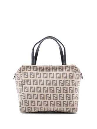 Fendi 2000-2010 Mini Zucchino Canvas handbag - women - Canvas/Calf Leather - One Size - Brown