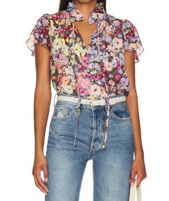 Amanda Uprichard Vittoria Blouse In Zahra Fleur