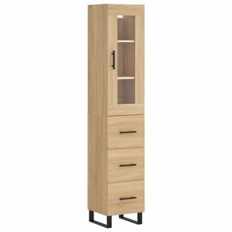 vidaXL Vidaxl - Aparador De Madera Contrachapada Roble Sonoma 34,5x34x180 Cm