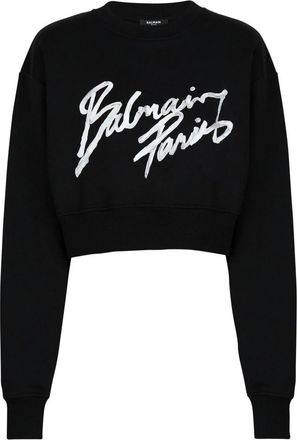 Balmain Kurzes Sweatshirt mit Balmain-Logo