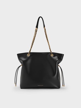 Charles & Keith Arya Braided-Strap Double-Handle Tote Bag