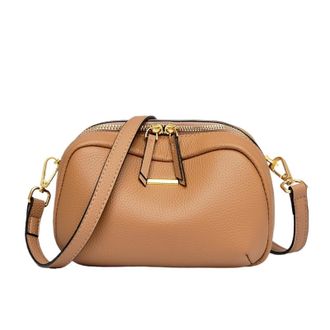 Generic Compatible For Brand Genuine Leather Handbag Women Shoulder Crossbody Bag Ladies Tote Female Messenger(Orange)