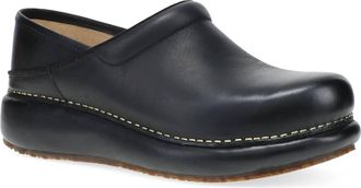 Dansko Womens Platform Pro Clogs In Black Burnished Nubuck