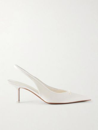 Neous D&eacute;collet&eacute; Slingback In Twill Con Finiture In Pizzo Moriah - Crema
