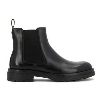 Kazar Kazar Zwarte leren laarzen op een profielzool - Heren - Schoenen - Zwart - Maat: 44 EU Leer
