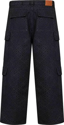 Casablanca Mens Cargo Jeans Monogram Black Cotton