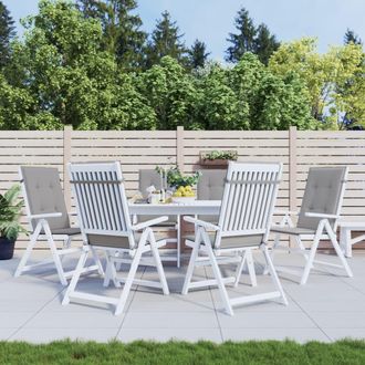 vidaXL Vidaxl - Coj&iacute;n Silla De Jard&iacute;n Respaldo Alto 6 Uds Tela Gris 120x50x3 Cm