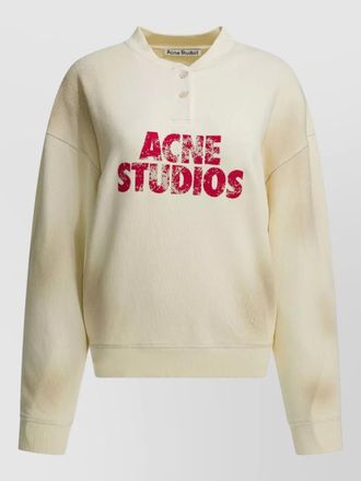 Acne Studios long sleeve crew neck button sweat top