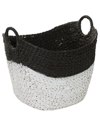 CosmoLiving by Cosmopolitan Cosmoliving By Cosmopolitan Black Seagrass Handmade Large Woven Storage Basket With Handles