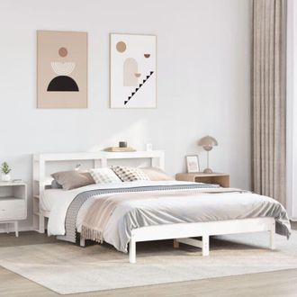 vidaXL Estructura De Cama Sin Colch&oacute;n Madera De Pino Blanca 150x200 Cm Vidaxl