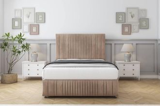 Comfort Beds The Foxy Naples Divan Set 4 Drawers-26 Headboard-Footboard in Light Brown | Size: Double