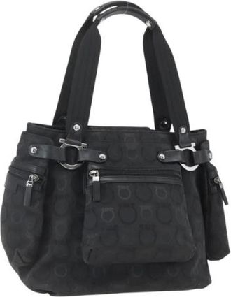 Ferragamo Pre-owned Shoulder Bags, female, Black, Size: ONE SIZE Pre-owned Nylon Shoulder Bag