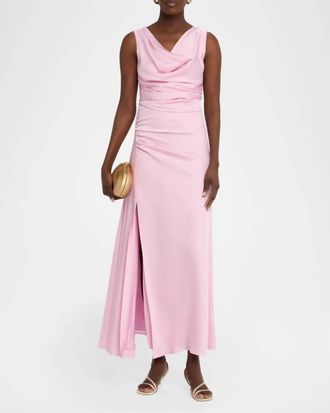 SIMKHAI Melaney Satin Maxi Dress In Tulip