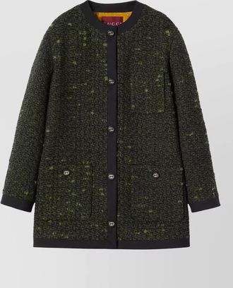 Gucci wool boucle jacket long ribbed hem cuffs
