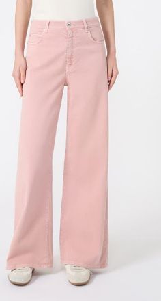 Max Mara Medina Wide Leg Jeans in Pink at Nordstrom, Size 16