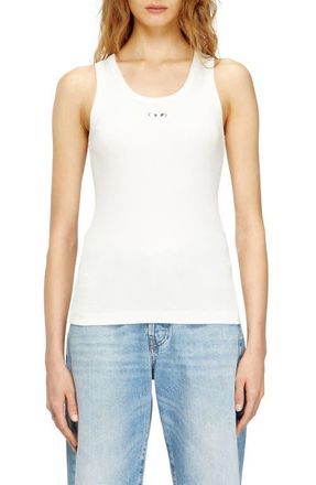 Diesel T-Anki-OD Metallic Oval D Cutout Rib Tank in Off/white at Nordstrom, Size Xx-Small