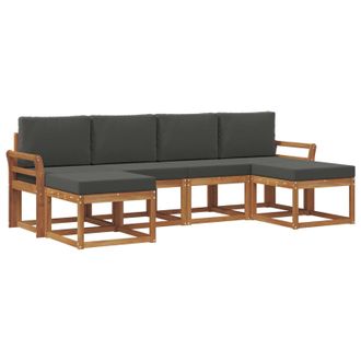vidaXL Conjunto De Sof&aacute;s De Exterior 6 Pcs Natural Y Antracita Vidaxl