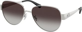 Coach HC7186 CDP37 90018G Womens Sunglasses Silver Size 57
