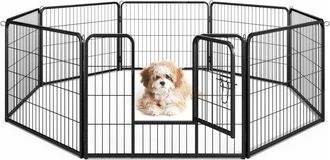 Costway Costway - Parque Para Perros Con 8 Paneles, Parque De Metal Plegable Con Puerta Para Perros, Conejos, Gatos Y Otras Mascotas, Valla Para Perros Para I