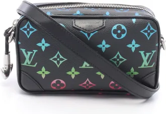 Louis Vuitton Black Multi-Color Pvc Coated Canvas Leather Monogram Shoulder Bag (Pre-Owned)