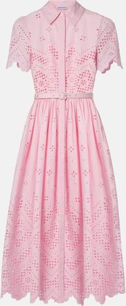 Self Portrait Abito midi in cotone sangallo