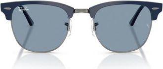 Ray-Ban Clubmaster 51mm Square Sunglasses in Blu On Gunmetal /Blue at Nordstrom