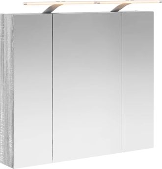 vidaXL Armario Con Espejo De Ba&ntilde;o Gris Sonoma 80 X 14.5 X 70 Cm Vidaxl
