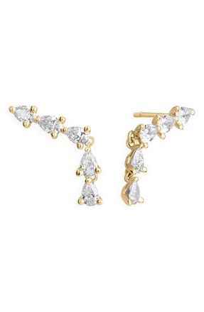 Lana Jewelry 14K Gold Pear Diamond Ear Crawlers in Yellow Gold at Nordstrom