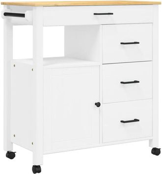 vidaXL Carrito de cocina MONZA madera maciza de pino 84x40x88,5 cm vidaXL