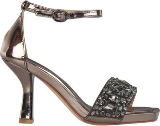 Alma En Pena Sandalen met hak en strass-bandjes - Dames - Sandalen met hakken - Grijs - 39 EU - Schoenen