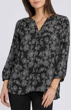 NYDJ Pintuck Top in Floralesque at Nordstrom, Size Xx-Small