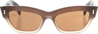 Alexander McQueen Geometric Frame Zonnebrillen - Dames - Zonnebrillen - Bruin - ONE Size - Accessoires