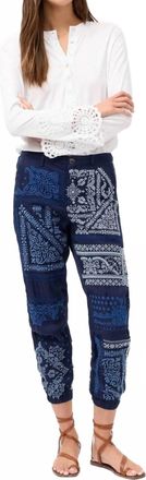 Johnny Was Bandana Embroidered Pant In Blue Night
